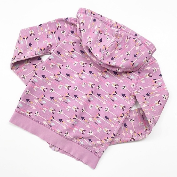 Cat & Jack little girls purple arrow print zip up jacket with hood - Picture 3 of 5
